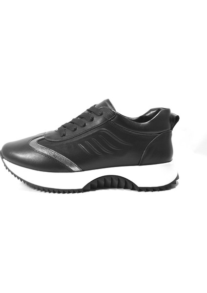 25BY.620 Hakiki Deri Bağlı Ortopedik Kalın Taban Casual Kadın Ayakkabı