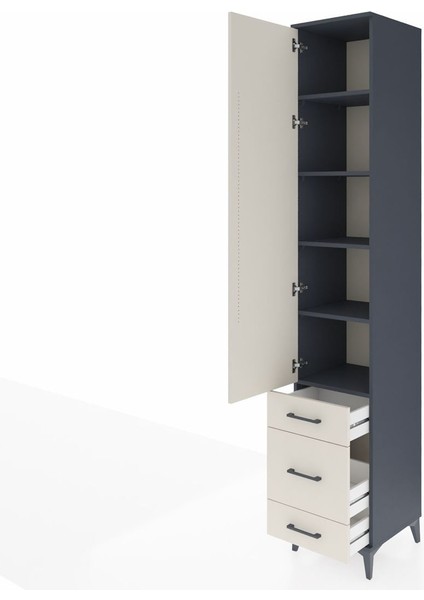 Hyperion Dolap 5 Raflı 3 Çekmeceli Tek Kapaklı 44X44X243 Antrasit-Aytaşı fırsatları
