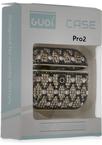 CPT16 Airpods Pro 2 (2.nesil) Klor Taşlı Kılıf - Desen 4 modelleri