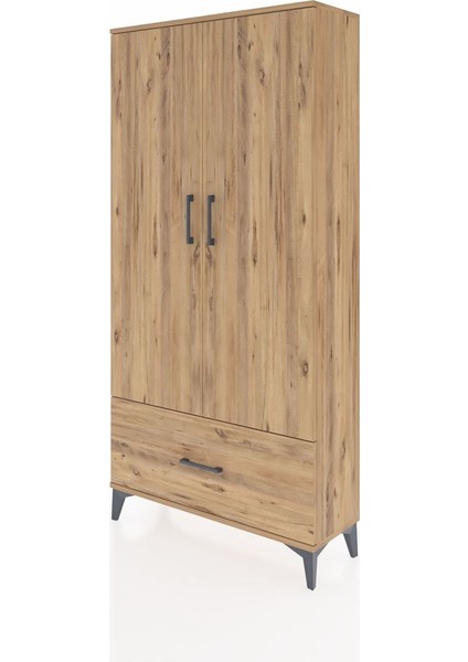 Arges Dolap 4 Raflı Tek Çekmeceli 2 Kapaklı 88X30X182 Çam-Çam modelleri