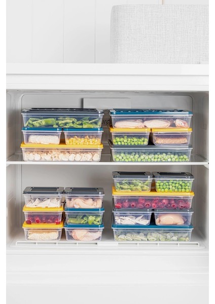 4'lü Buzdolabı Organizer Mikrodalga ve Difrize Uygun Saklama Kabı Antrasit 4 x 2400 ml modelleri