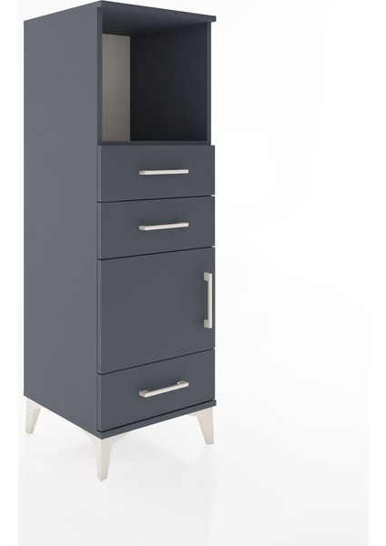 Hyperion Dolap 2 Raflı 3 Çekmeceli Tek Kapaklı 44X44X134 Antrasit-Antrasit fiyatları