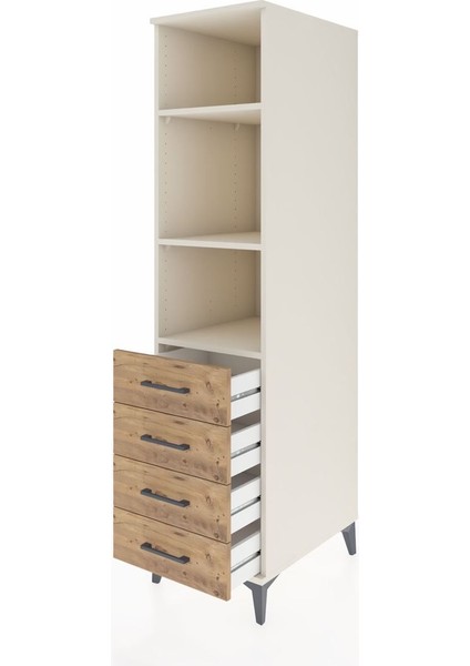 Kronos Dolap 3 Raflı 4 Çekmeceli 44X59X182 Aytaşı-Çam fırsatları