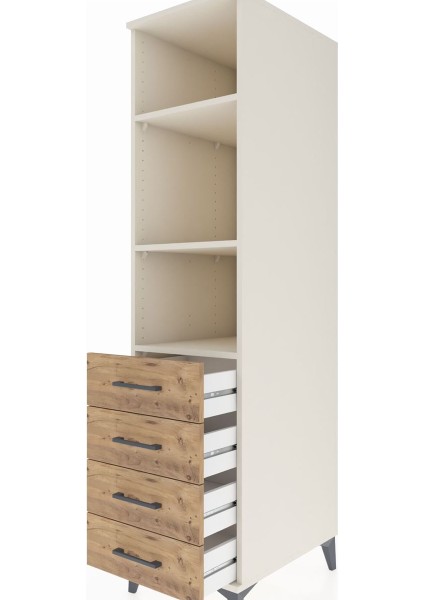 Kronos Dolap 3 Raflı 4 Çekmeceli 44X59X182 Aytaşı-Çam indirimleri