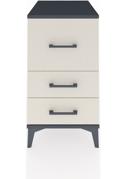 Kronos Komodin 3 Çekmeceli 44X59X80 Antrasit-Aytaşı