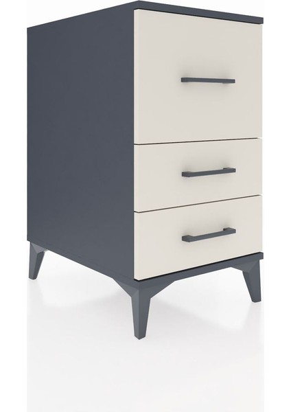 Kronos Komodin 3 Çekmeceli 44X59X80 Antrasit-Aytaşı fiyatları