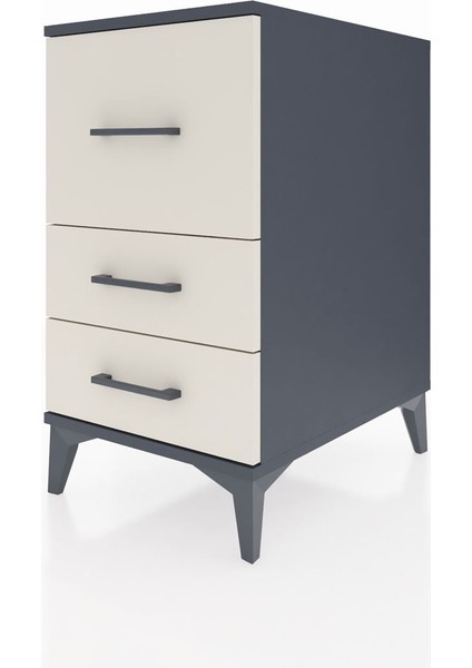 Kronos Komodin 3 Çekmeceli 44X59X80 Antrasit-Aytaşı modelleri