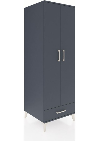 Kronos Dolap 4 Raflı Tek Çekmeceli 2 Kapaklı 60X59X182 Antrasit-Antrasit fiyatları