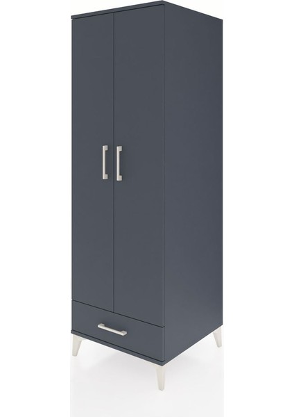 Kronos Dolap 4 Raflı Tek Çekmeceli 2 Kapaklı 60X59X182 Antrasit-Antrasit modelleri