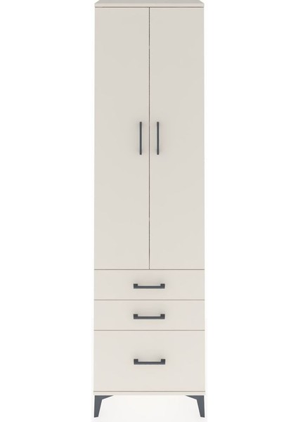 Arges Dolap 4 Raflı 3 Çekmeceli 2 Kapaklı 60X30X221 Aytaşı-Aytaşı