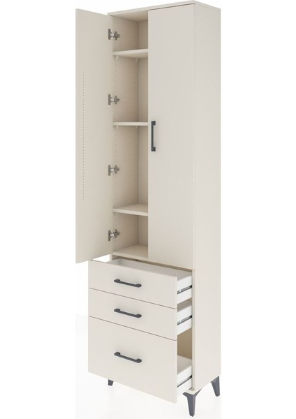 Arges Dolap 4 Raflı 3 Çekmeceli 2 Kapaklı 60X30X221 Aytaşı-Aytaşı fırsatları