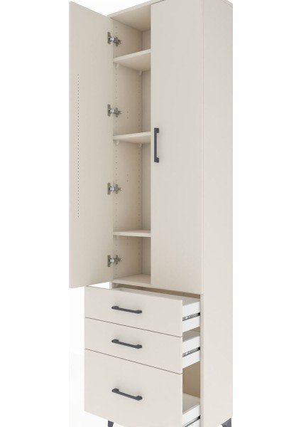 Arges Dolap 4 Raflı 3 Çekmeceli 2 Kapaklı 60X30X221 Aytaşı-Aytaşı indirimleri