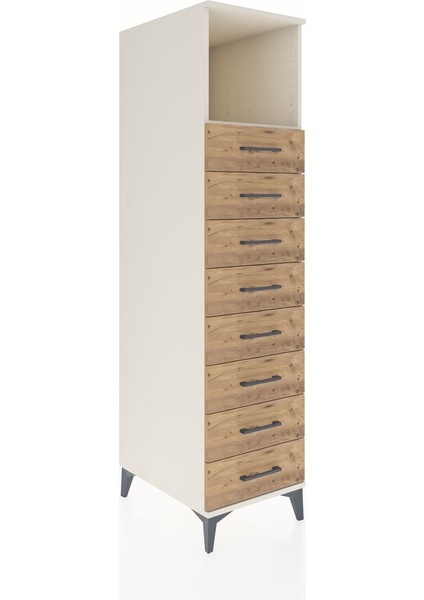 Kronos Dolap Tek Raflı 8 Çekmeceli 44X59X182 Aytaşı-Çam fiyatları