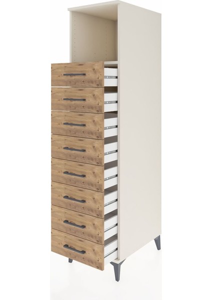 Kronos Dolap Tek Raflı 8 Çekmeceli 44X59X182 Aytaşı-Çam fırsatları