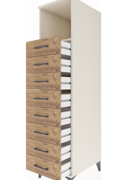 Kronos Dolap Tek Raflı 8 Çekmeceli 44X59X182 Aytaşı-Çam indirimleri