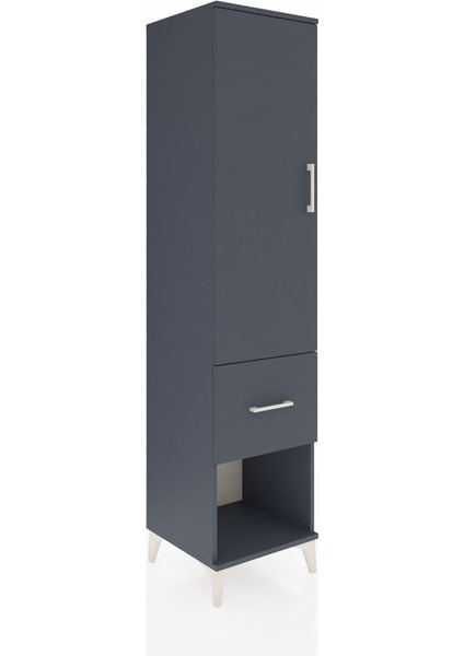 Hyperion Dolap 4 Raflı Tek Çekmeceli Tek Kapaklı 44X44X195 Antrasit-Antrasit fiyatları