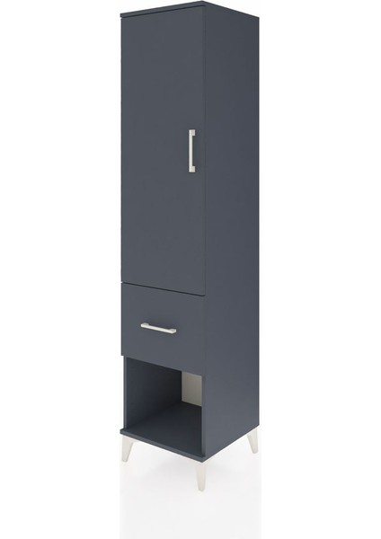 Hyperion Dolap 4 Raflı Tek Çekmeceli Tek Kapaklı 44X44X195 Antrasit-Antrasit modelleri