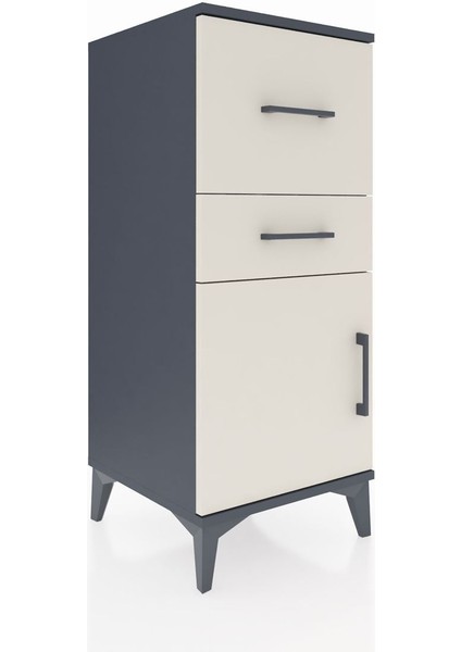 Hyperion Komodin 2 Çekmeceli Tek Kapaklı 44X44X106 Antrasit-Aytaşı fiyatları