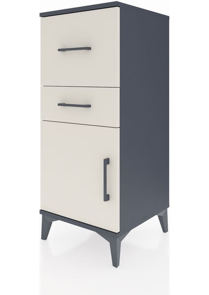 Hyperion Komodin 2 Çekmeceli Tek Kapaklı 44X44X106 Antrasit-Aytaşı modelleri