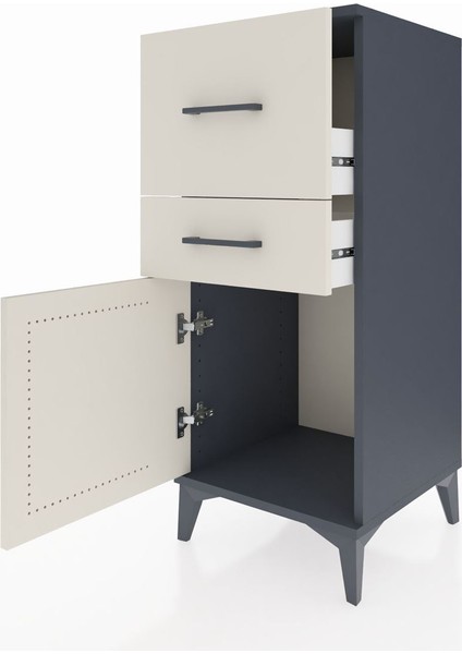 Hyperion Komodin 2 Çekmeceli Tek Kapaklı 44X44X106 Antrasit-Aytaşı fırsatları