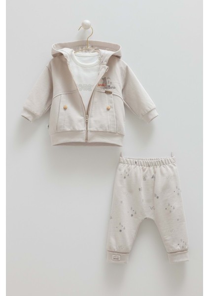 Cool Mountaın Üçlü Alt Üst Takım - Caramell - TKE2026 - Gri - 3 - 6 Ay - TKE2026-GRI-3 - 6 Ay Gri