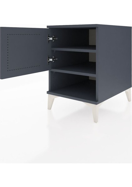 Kronos Komodin 2 Raflı Tek Kapaklı 44X59X64 Antrasit-Antrasit fırsatları