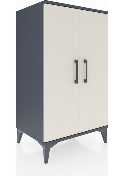 Hyperion Komodin 2 Raflı 2 Kapaklı 60X44X106 Antrasit-Aytaşı fiyatları