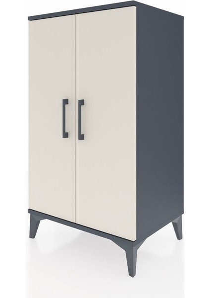 Hyperion Komodin 2 Raflı 2 Kapaklı 60X44X106 Antrasit-Aytaşı modelleri