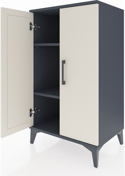 Hyperion Komodin 2 Raflı 2 Kapaklı 60X44X106 Antrasit-Aytaşı fırsatları