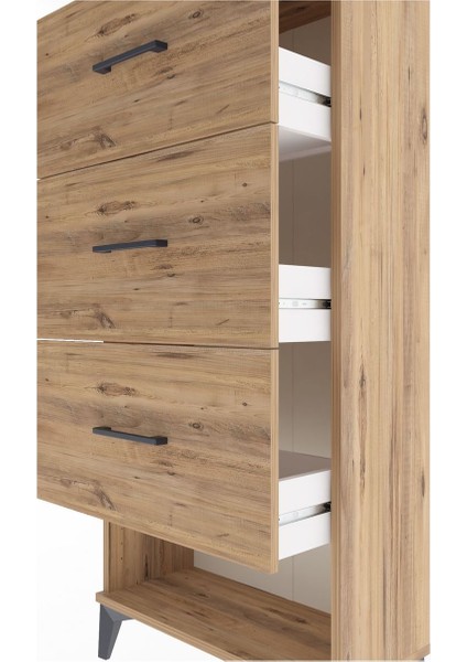 Arges Dolap 3 Çekmeceli 60X30X134 Çam-Çam indirimleri