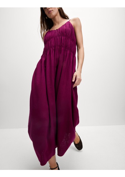 Keten Karışımlı Askılı Midaxi Elbise fiyatları