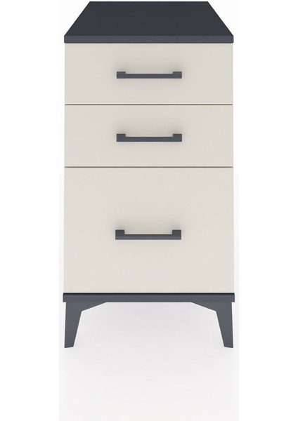 Kronos Komodin 3 Çekmeceli 44X59X80 Antrasit-Aytaşı
