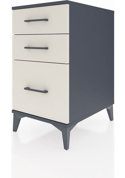 Kronos Komodin 3 Çekmeceli 44X59X80 Antrasit-Aytaşı modelleri