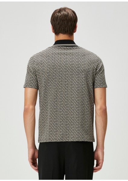 Siyah Beyaz Organik Pamuk Polo T-Shirt fırsatları