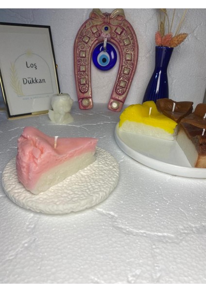 1 Adet Çilek Konsepli Çizkek Cheesecake Candle modelleri