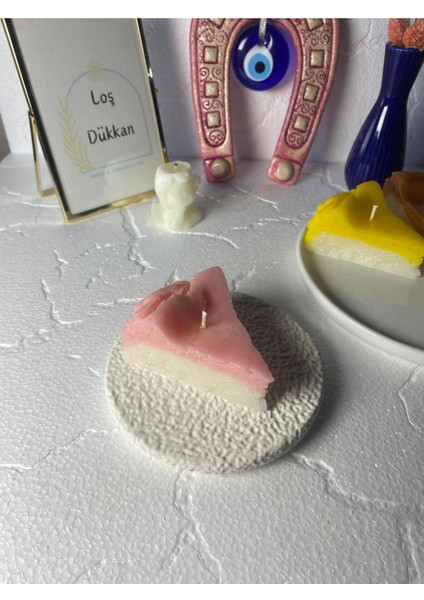 1 Adet Çilek Konsepli Çizkek Cheesecake Candle