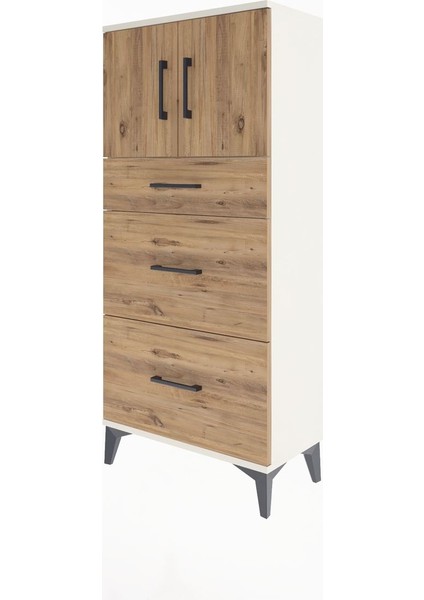 Arges Dolap Tek Raflı 3 Çekmeceli 2 Kapaklı 60X30X134 Aytaşı-Çam modelleri