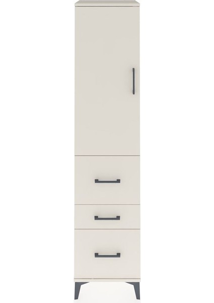 Hyperion Dolap Tek Raflı 3 Çekmeceli Tek Askılı 44X44X195 Aytaşı-Aytaşı