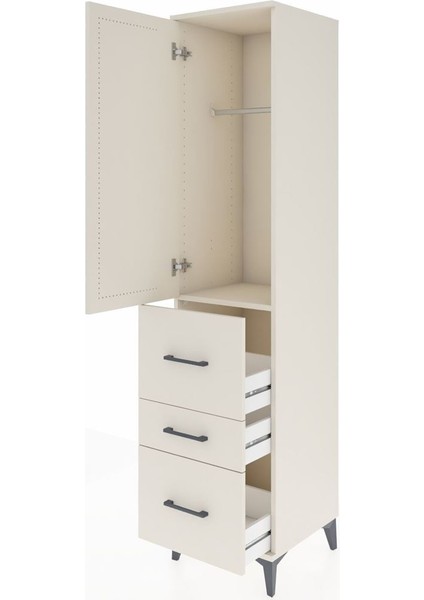 Hyperion Dolap Tek Raflı 3 Çekmeceli Tek Askılı 44X44X195 Aytaşı-Aytaşı fırsatları