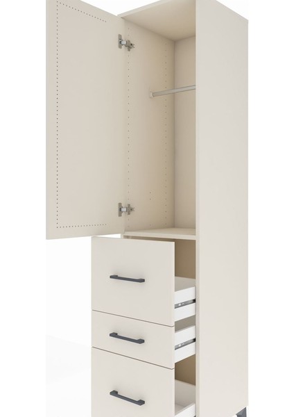 Hyperion Dolap Tek Raflı 3 Çekmeceli Tek Askılı 44X44X195 Aytaşı-Aytaşı indirimleri