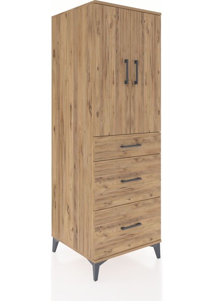Kronos Dolap 2 Raflı 3 Çekmeceli 2 Kapaklı 60X59X182 Çam-Çam fiyatları