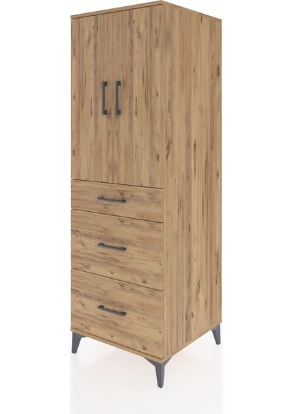 Kronos Dolap 2 Raflı 3 Çekmeceli 2 Kapaklı 60X59X182 Çam-Çam modelleri