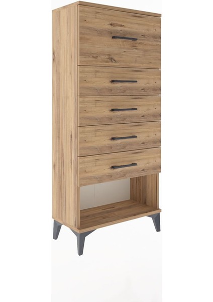 Arges Dolap 5 Çekmeceli 60X30X134 Çam-Çam fiyatları