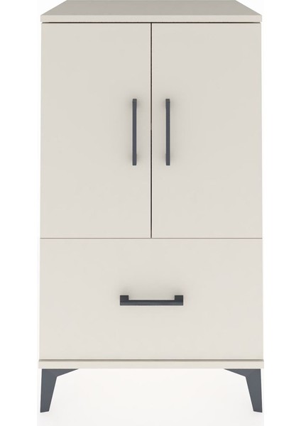 Hyperion Komodin 2 Raflı Tek Çekmeceli 2 Kapaklı 60X44X106 Aytaşı-Aytaşı