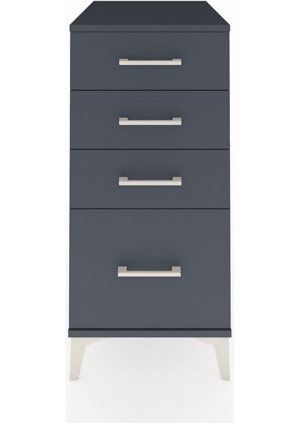 Kronos Komodin 4 Çekmeceli 44X59X96 Antrasit-Antrasit