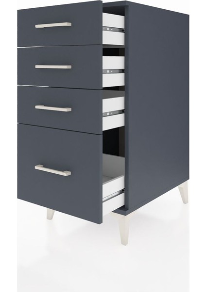 Kronos Komodin 4 Çekmeceli 44X59X96 Antrasit-Antrasit fırsatları