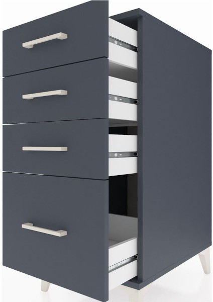 Kronos Komodin 4 Çekmeceli 44X59X96 Antrasit-Antrasit indirimleri