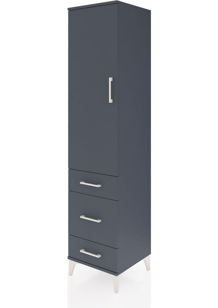Hyperion Dolap 2 Raflı 3 Çekmeceli Tek Askılı 44X44X195 Antrasit-Antrasit modelleri