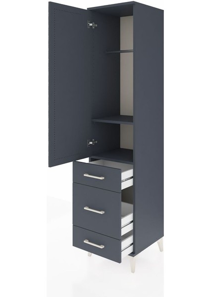 Hyperion Dolap 2 Raflı 3 Çekmeceli Tek Askılı 44X44X195 Antrasit-Antrasit fırsatları