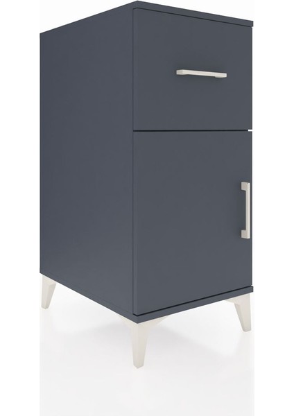 Kronos Komodin Tek Raflı Tek Çekmeceli Tek Kapaklı 44X59X96 Antrasit-Antrasit fiyatları